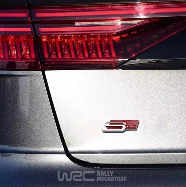EMBLEME LOGO AUTOCOLLANT AUDI S LINE ARGENT
